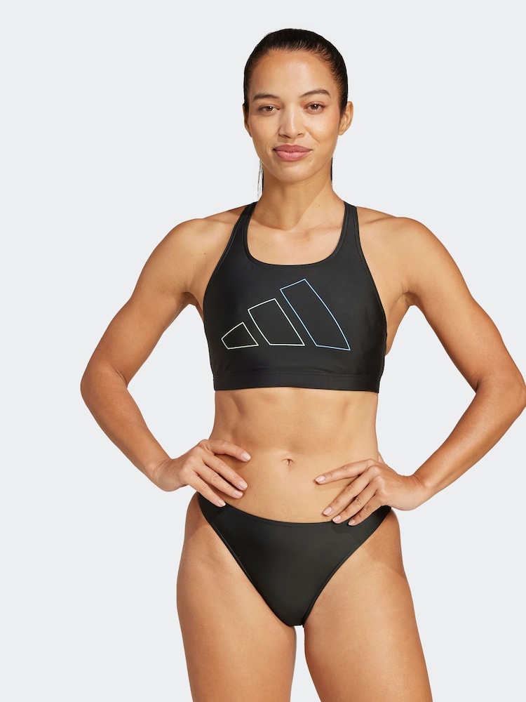 adidas Black Big Bar Logo Bikini - Image 1 of 7