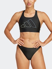 adidas Black Big Bar Logo Bikini - Image 3 of 7