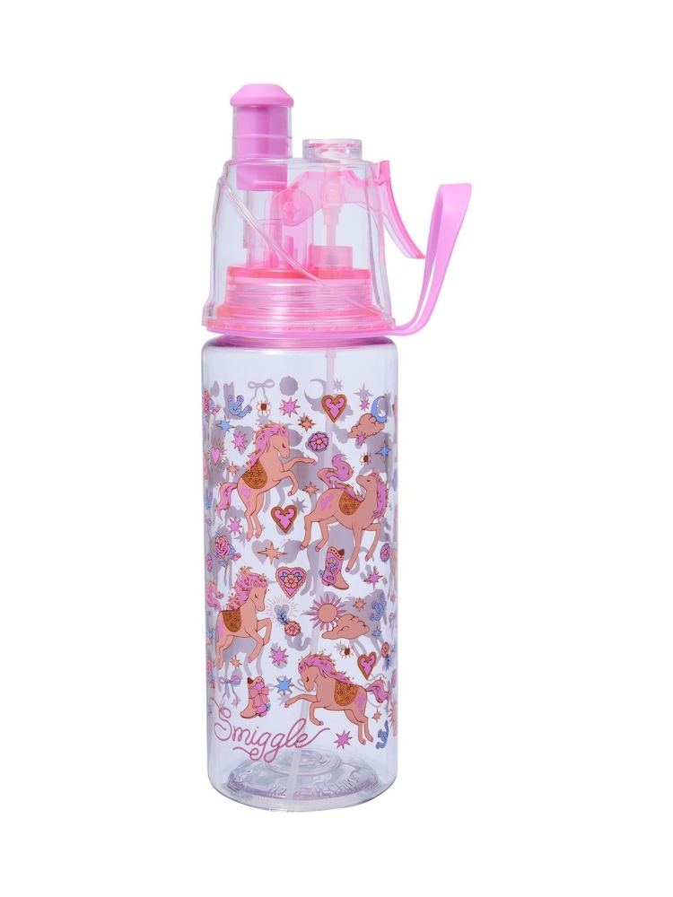 Smiggle Pink Wildflower Spritz Plastic Drink Bottle 560mL - Image 1 of 3 Smiggle Pink Wildflower Spritz Plastic Drink Bottle 560mL - Image 1 of 3