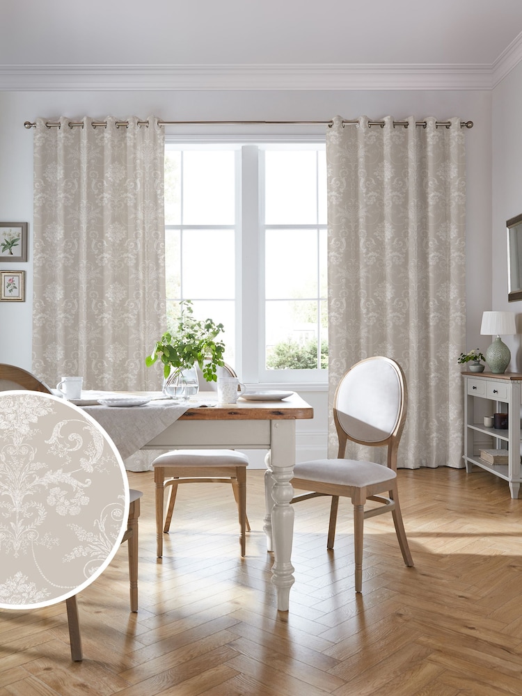 Laura Ashley Dove Grey Josette Made to Measure Curtains - Image 1 of 9