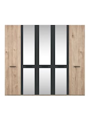 Wiemann Oak Jenson Matt and Mirror Semi Fitted 5 Door Wardrobe - Image 2 of 2
