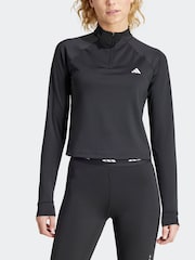 adidas Black Train Essential Quarter Zip Sweatshirt - Image 2 of 7