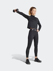 adidas Black Train Essential Quarter Zip Sweatshirt - Image 4 of 7