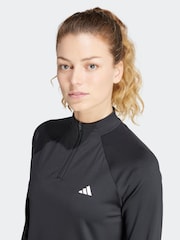 adidas Black Train Essential Quarter Zip Sweatshirt - Image 5 of 7