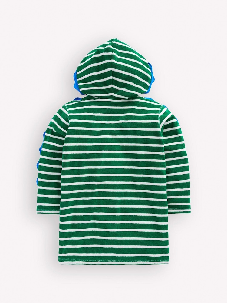 Boden Green Fun Towelling Zip-up Hoodie - Image 2 of 3 Boden Green Fun Towelling Zip-up Hoodie - Image 2 of 3