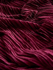 Berry Red Column Velvet Slit Midi Skirt - Image 5 of 5