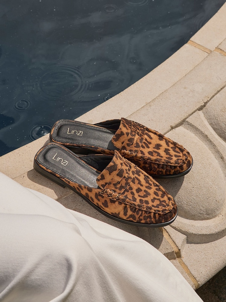 Linzi Animal Intro Ruched Slip On Mules - Image 6 of 6 Linzi Animal Intro Ruched Slip On Mules - Image 6 of 6