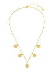 Orelia London Gold Tone Mini Molten Coin Charm Necklace - Image 2 of 4