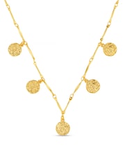 Orelia London Gold Tone Mini Molten Coin Charm Necklace - Image 3 of 4