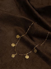 Orelia London Gold Tone Mini Molten Coin Charm Necklace - Image 4 of 4
