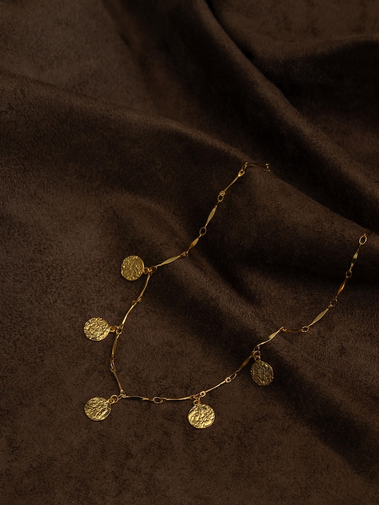 Orelia London Gold Tone Mini Molten Coin Charm Necklace - Image 4 of 4 Orelia London Gold Tone Mini Molten Coin Charm Necklace - Image 4 of 4