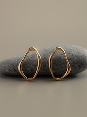 Orelia London Gold Tone Open Oval Earrings - Image 2 of 3
