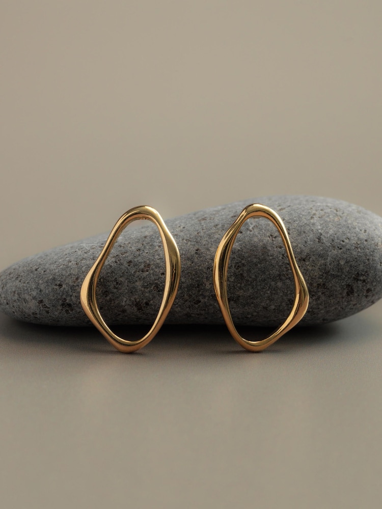 Orelia London Gold Tone Open Oval Earrings - Image 2 of 3