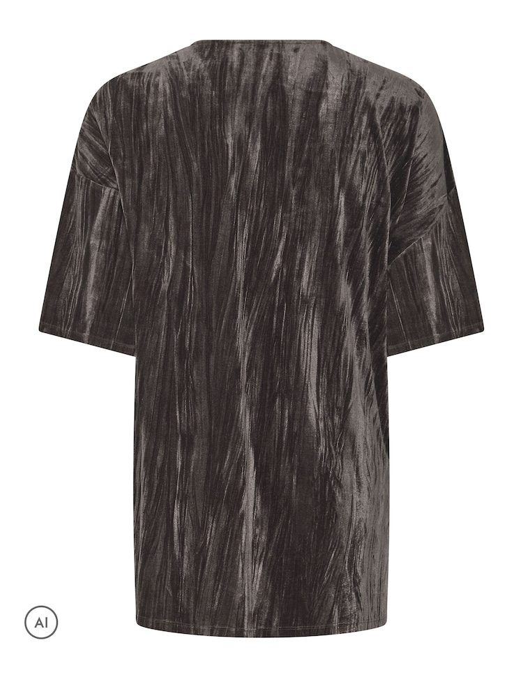 Yours Curve Crushed Velour Kimono - 2şəkildən 2 şəkil