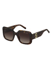 Marc Jacobs Square Sunglasses in Havana - 4суретінің 1 суреті