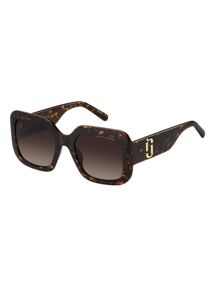 Marc Jacobs Square Sunglasses in Havana - 4суретінің 1 суреті