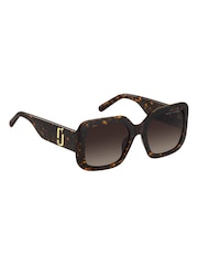 Marc Jacobs Square Sunglasses in Havana - 4суретінің 3 суреті