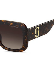 Marc Jacobs Square Sunglasses in Havana - 4суретінің 4 суреті