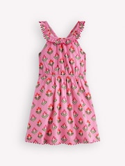Boden Pink Ruffle Neck Trim Dress - Image 1 of 3