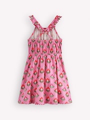 Boden Pink Ruffle Neck Trim Dress - Image 2 of 3