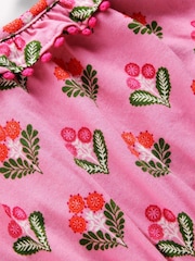 Boden Pink Ruffle Neck Trim Dress - Image 3 of 3