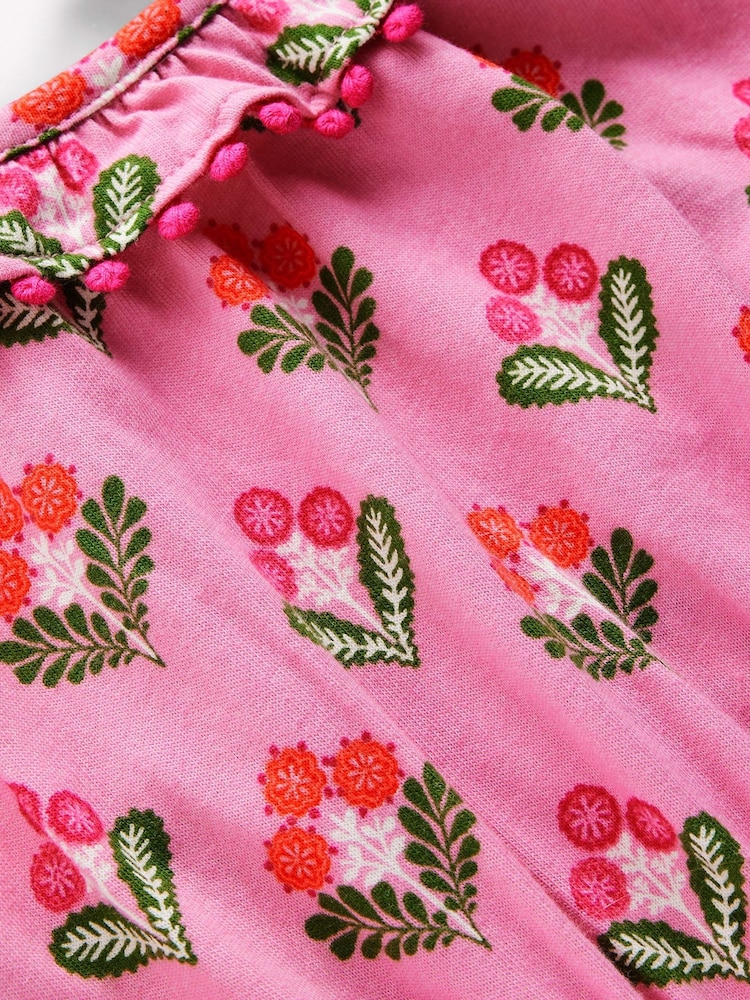 Boden Pink Ruffle Neck Trim Dress - Image 3 of 3