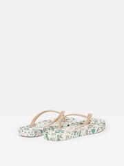 Joules Sunvale Cream Floral Printed Flip Flops - Image 2 of 5