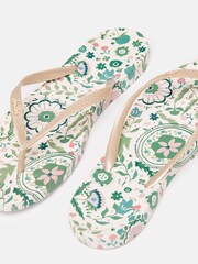 Joules Sunvale Cream Floral Printed Flip Flops - Image 5 of 5