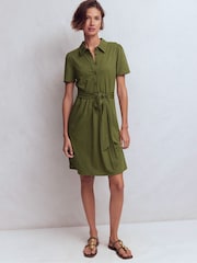 Boden Green Patti Short Jersey Shirt Dress - Image 1 of 5