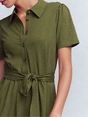 Boden Green Patti Short Jersey Shirt Dress - Image 2 of 5