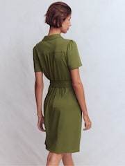 Boden Green Patti Short Jersey Shirt Dress - Image 3 of 5
