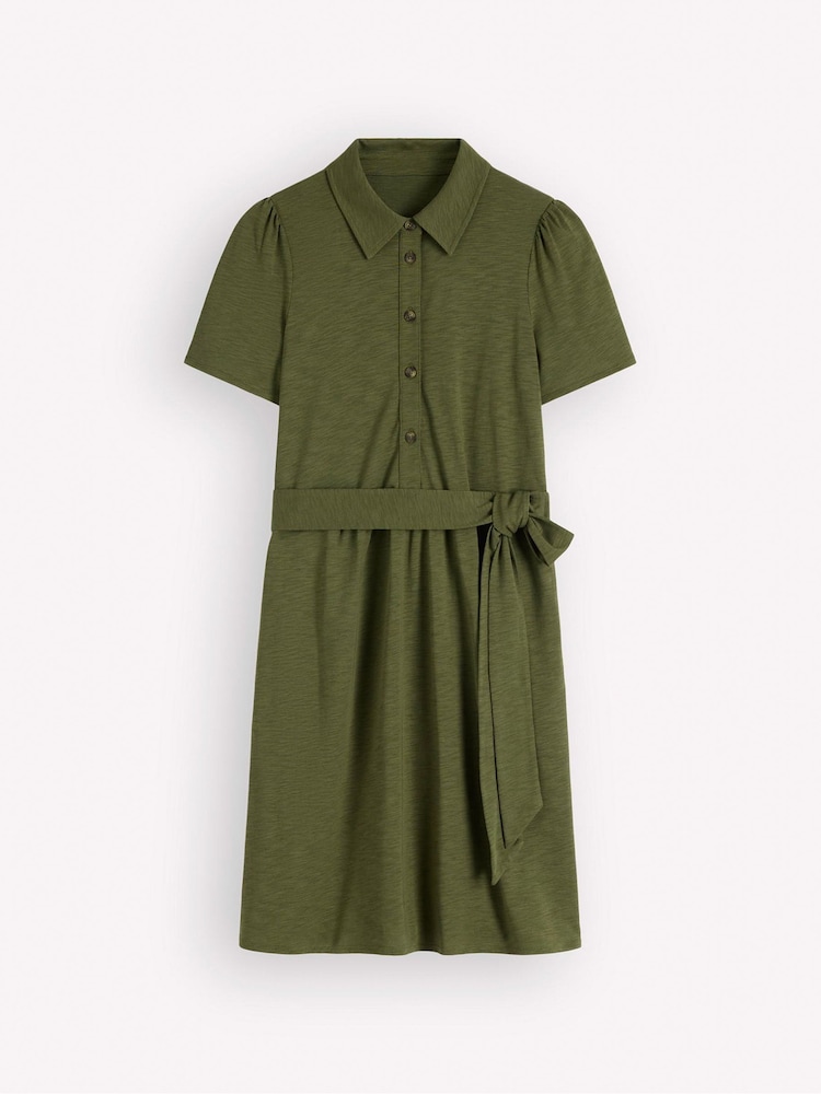 Boden Green Patti Short Jersey Shirt Dress - Image 5 of 5 Boden Green Patti Short Jersey Shirt Dress - Image 5 of 5