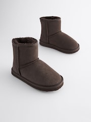 Chocolate Brown Tall Warm Lined Suede Slipper Boots - Image 1 of 5