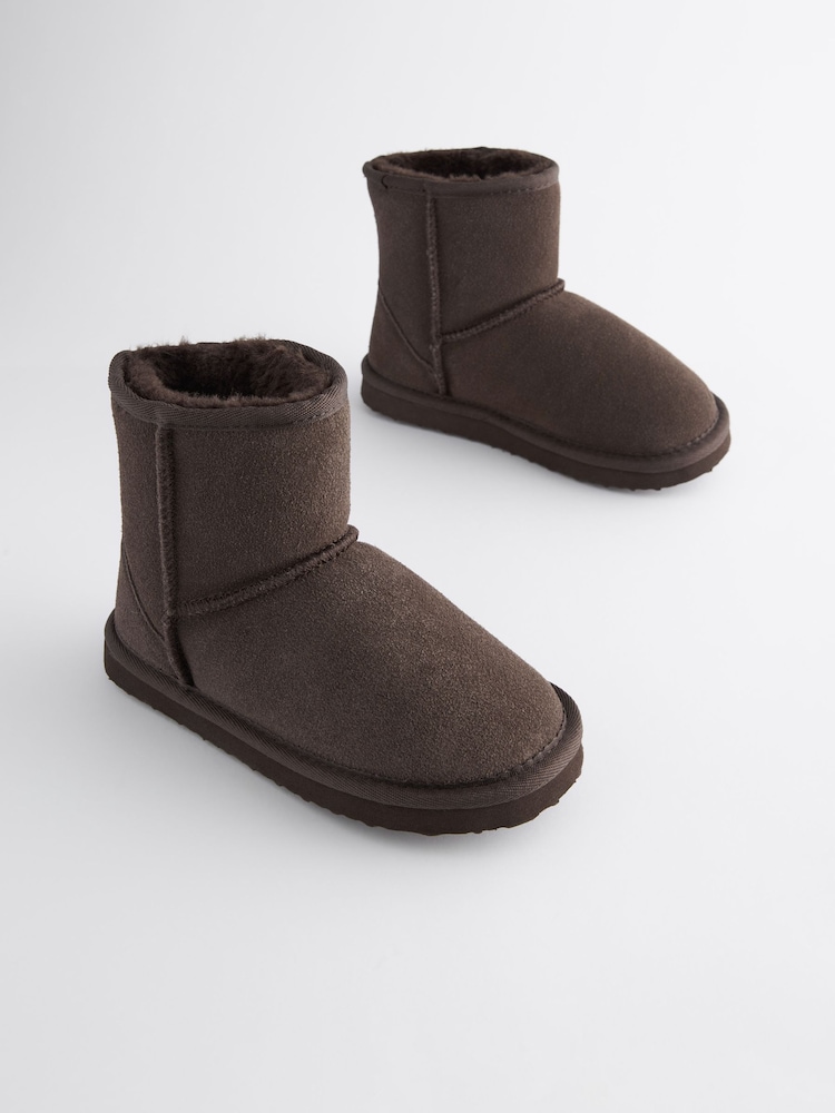 Chocolate Brown Tall Warm Lined Suede Slipper Boots - Image 1 of 5