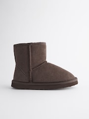 Chocolate Brown Tall Warm Lined Suede Slipper Boots - Image 2 of 5