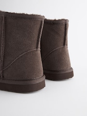 Chocolate Brown Tall Warm Lined Suede Slipper Boots - Image 5 of 5