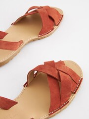 Rust Brown Suede Weave Sandals - Image 5 of 7