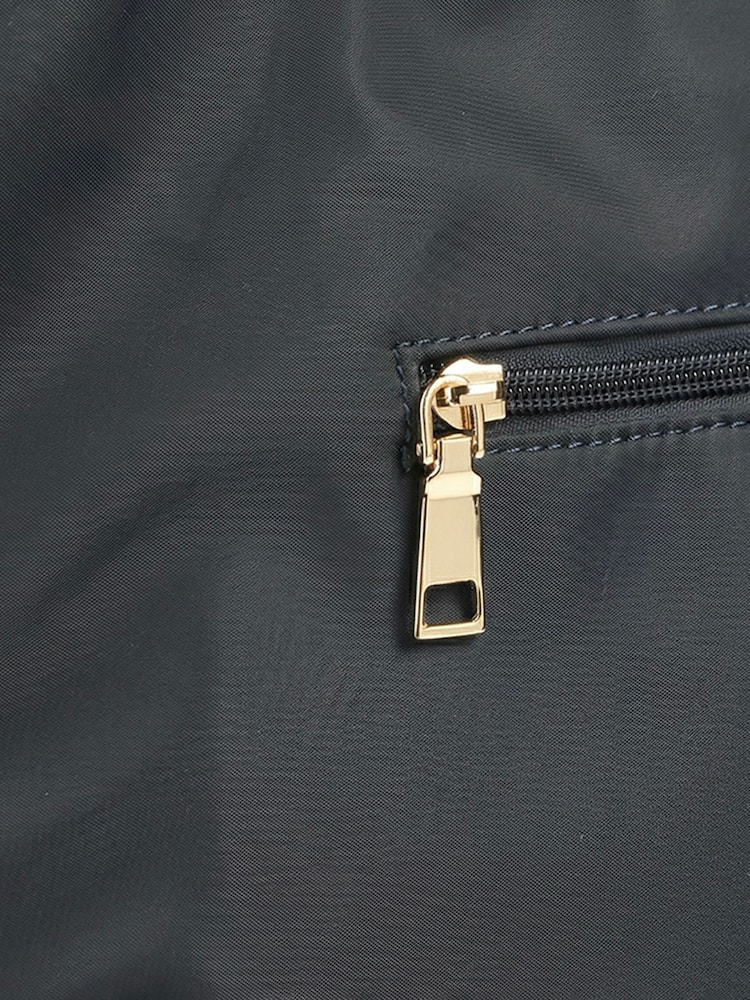 Jones Bootmaker Navy Blue Vaya Leather Zip Close Shoulder Bag - Image 5 of 5 Jones Bootmaker Navy Blue Vaya Leather Zip Close Shoulder Bag - Image 5 of 5