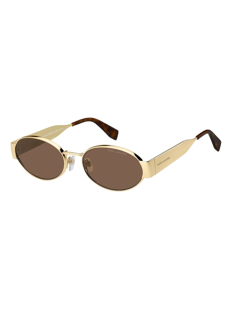 Marc Jacobs Oval Sunglasses in Gold - 4суретінің 1 суреті