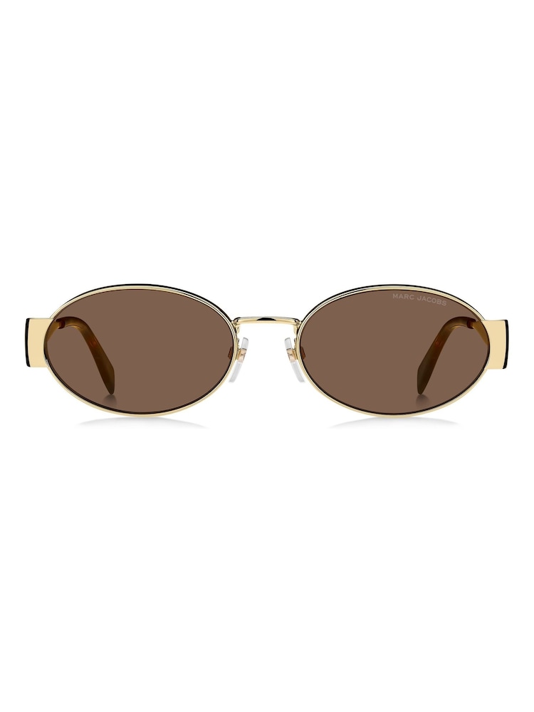 Marc Jacobs Oval Sunglasses in Gold - 4суретінің 2 суреті