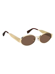 Marc Jacobs Oval Sunglasses in Gold - 4суретінің 3 суреті