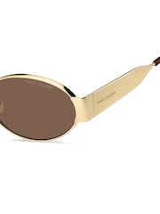 Marc Jacobs Oval Sunglasses in Gold - 4суретінің 4 суреті