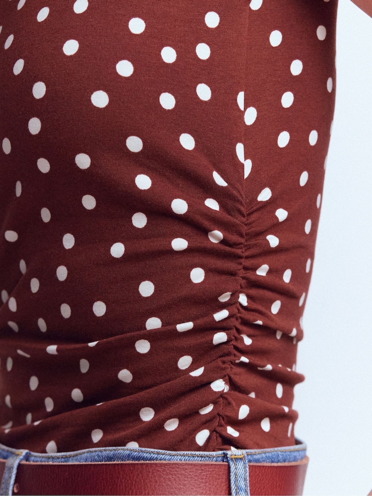 Boden Brown Ruched Sleeveless Jersey Top - Image 2 of 5 Boden Brown Ruched Sleeveless Jersey Top - Image 2 of 5