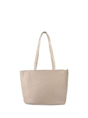 Jones Bootmaker Khaki Brown Vaya Leather Zip Close Shoulder Bag - Image 3 of 5