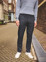 Navy Puppytooth Chino Trousers - Image 1 of 9