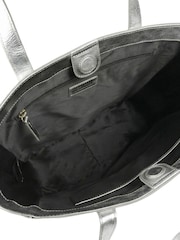 Jones Bootmaker Silver Wensley Metallic Pop Fasten Handbag - Image 4 of 4