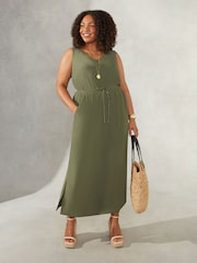 Live Unlimited Green Curve Drawstring Skirt With Side Splits - Image 1 of 1