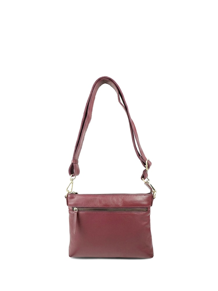 Jones Bootmaker Burgundy Leather Wynne Leather Crossbody Bag - Image 1 of 5 Jones Bootmaker Burgundy Leather Wynne Leather Crossbody Bag - Image 1 of 5