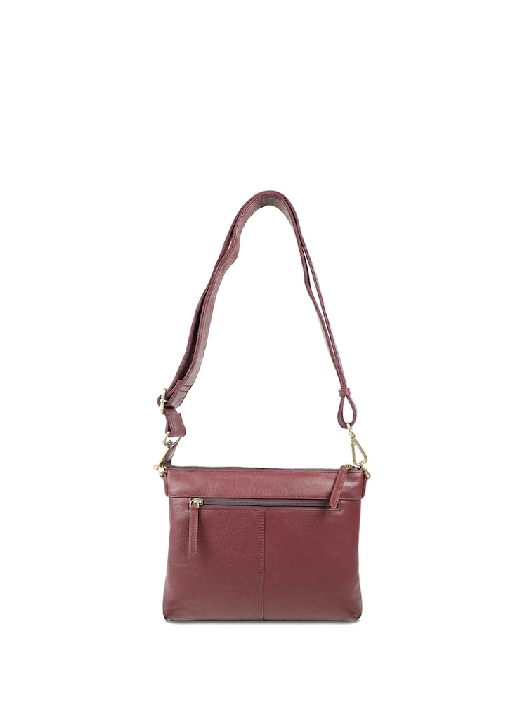 Jones Bootmaker Burgundy Leather Wynne Leather Crossbody Bag - Image 2 of 5 Jones Bootmaker Burgundy Leather Wynne Leather Crossbody Bag - Image 2 of 5