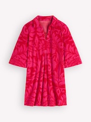 Boden Red Short Collared Towelling Dress - Image 6 of 6